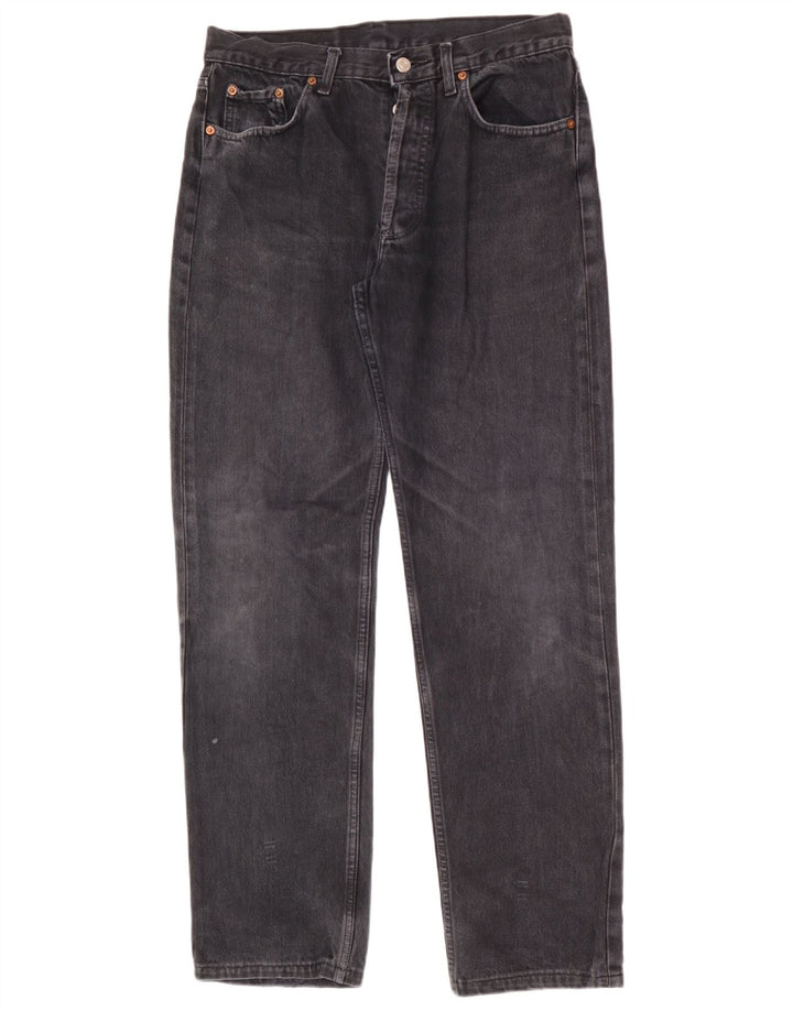 Męskie dżinsy Levi's 501 Straight W34 L34 Czarna bawełna