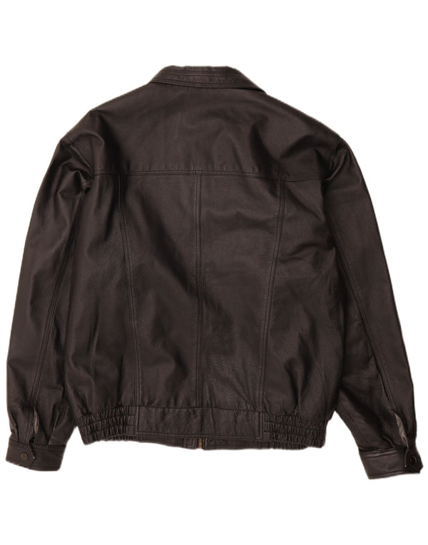 Vintage męska skórzana kurtka UK 40 duża czarna skóra