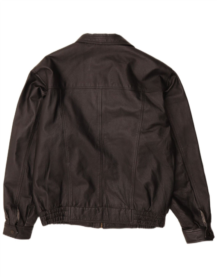 Vintage męska skórzana kurtka UK 40 duża czarna skóra