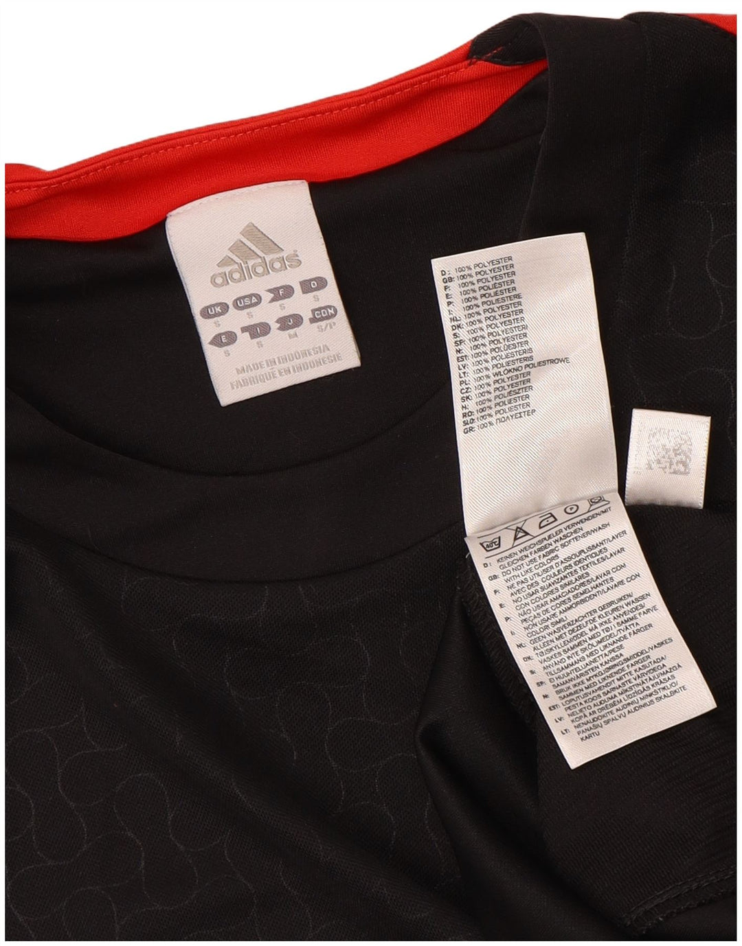 Adidas Męski T-Shirt Top Mały Czarny Poliester z blokami kolorów