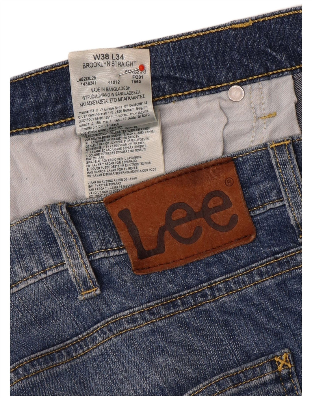Męskie jeansy Lee Brooklyn Straight W38 L29 Niebieskie bawełniane