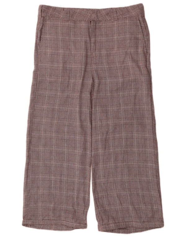 Damskie spodnie Dickies o swobodnym kroju US 14 XL W34 L26 w brązową kratę