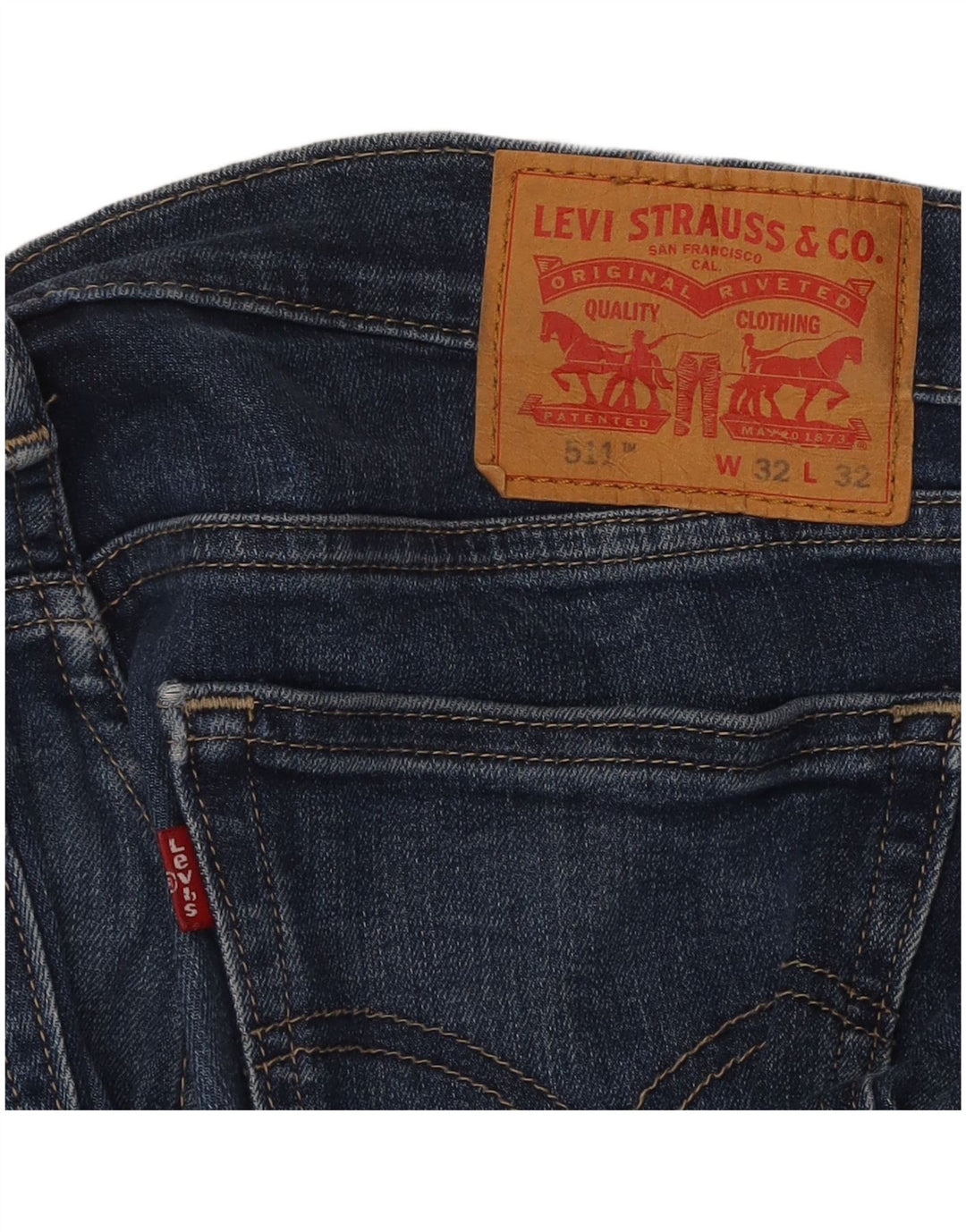 LEVI'S Mens 511 Slim Jeans W32 L32 Blue Cotton