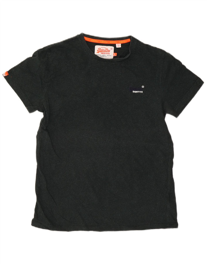 Męski T-shirt Superdry, duży, czarny, bawełniany