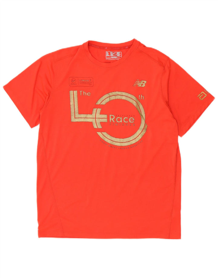 Męski T-shirt z grafiką New Balance, duży, czerwony, poliester