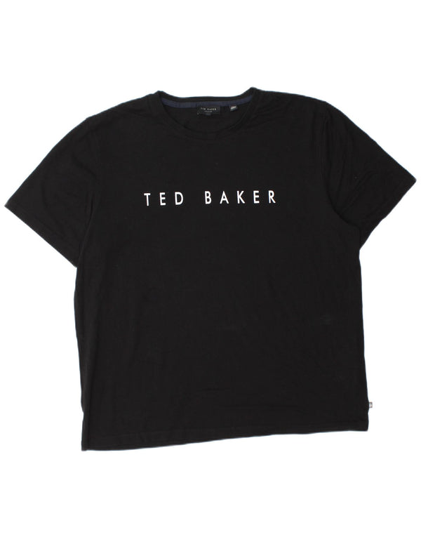 Męska koszulka z grafiką Ted Baker, rozmiar 5 XL, czarna, bawełniana