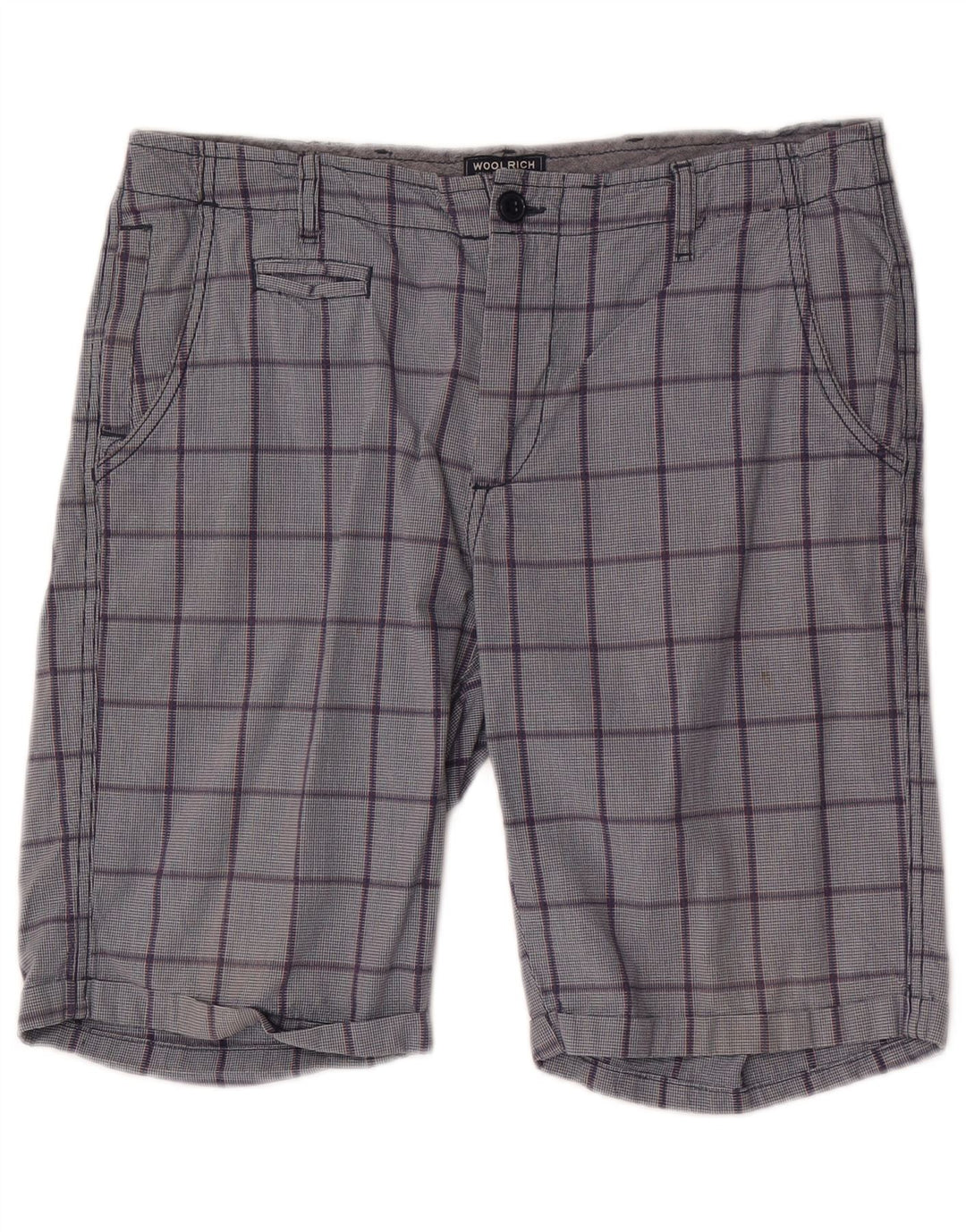 Męskie spodenki Chino Woolrich W32 w średnią niebieską kratkę