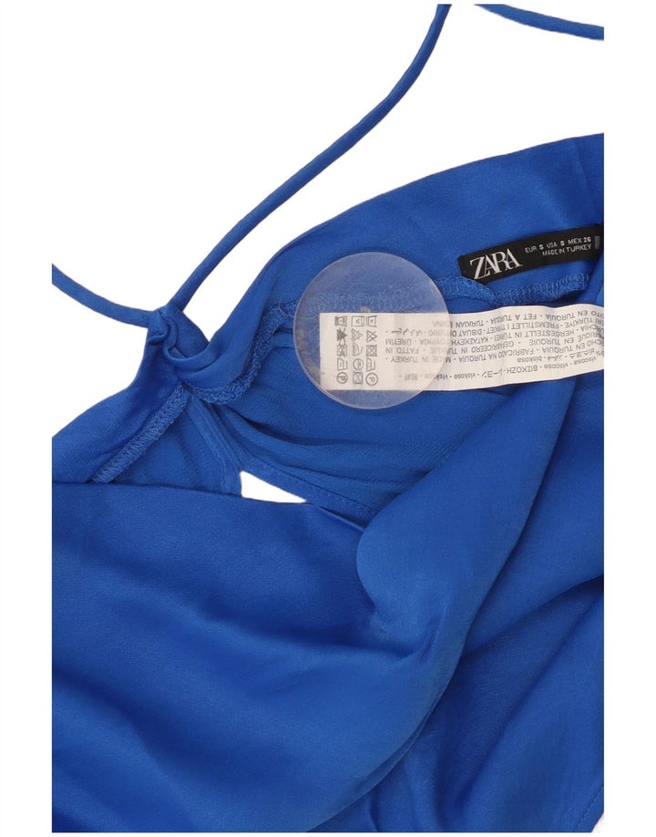 Damski top Zara Crop Top UK 8 Small Blue Wiskoza