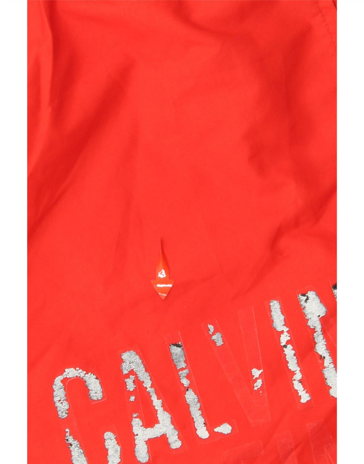 Męskie spodenki kąpielowe CALVIN KLEIN z grafiką, duże, czerwone, poliestrowe