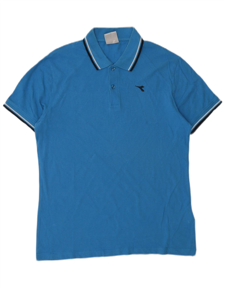 Męska koszulka polo Diadora, niebieska, bawełniana