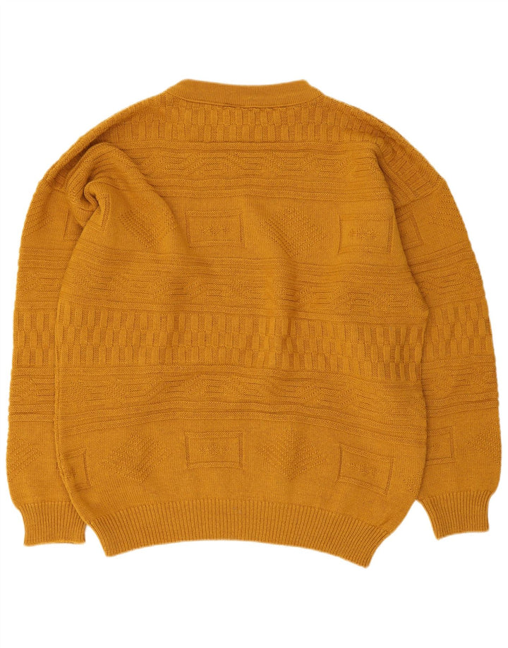 Vintage męski sweter z golfem IT 48/50 średni żółty