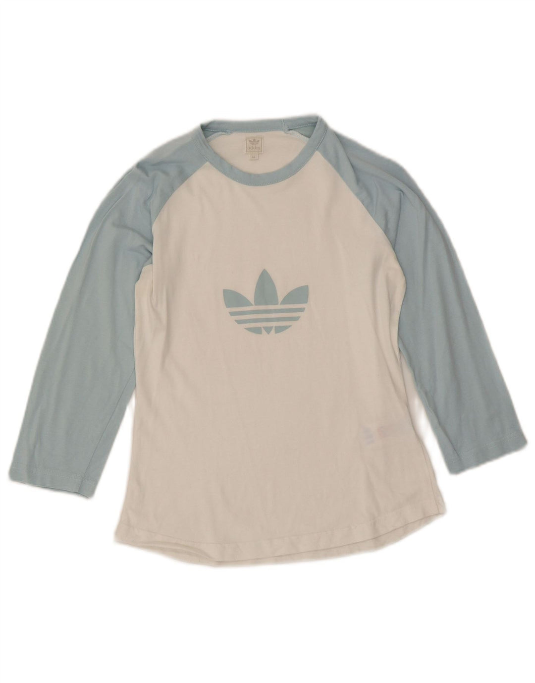 Damska koszulka graficzna Adidas z rękawem 3/4 IT 44, bawełniana w kolorze średniej bieli