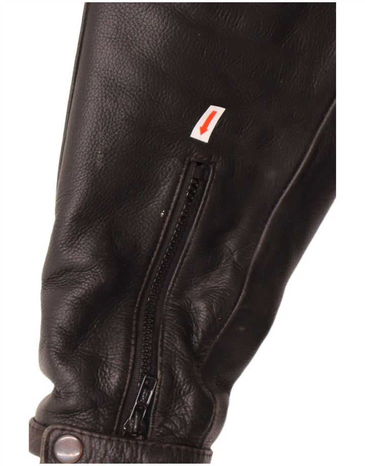 Męska skórzana kurtka racer VINTAGE UK 46 3XL czarna skóra