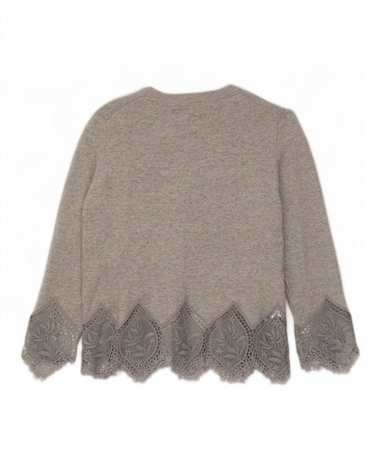 Damski sweter Ted Baker z dekoltem w łódkę, rozmiar 3, średni szary wełniany