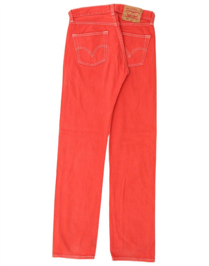 Damskie jeansy Levi's 501 Straight W29 L32 Czerwone bawełniane
