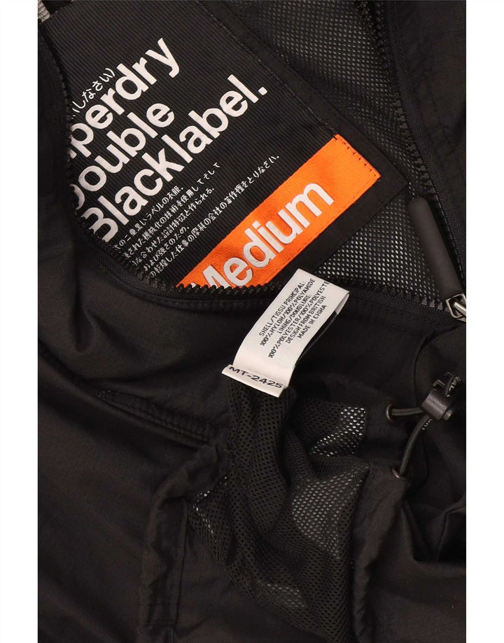 Męska wiatrówka Superdry Graphic UK 38 Średni czarny nylon