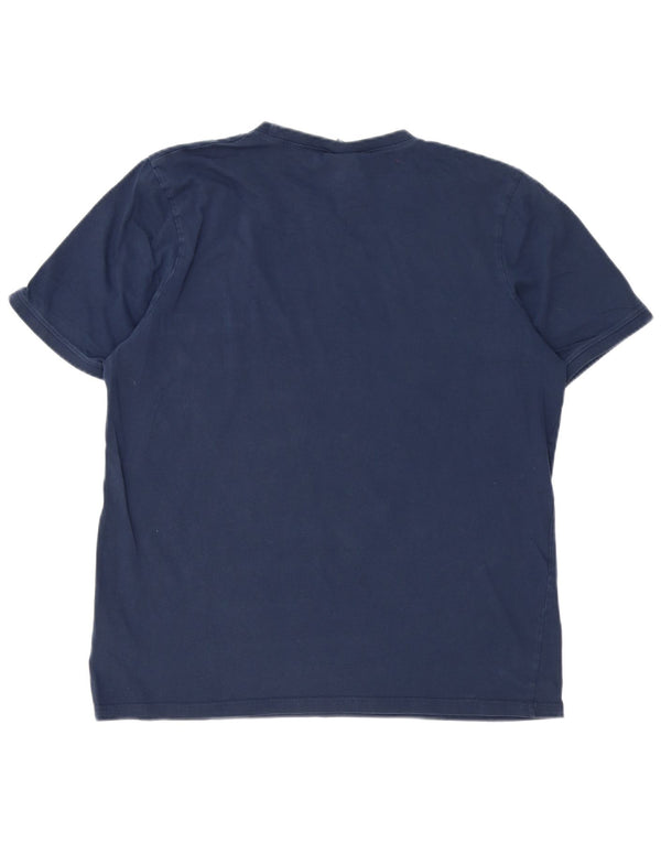 Męska koszulka z grafiką Ellesse Top XL, granatowa, bawełniana w bloki kolorów