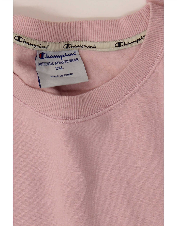 Męski sweter z grafiką Champion, 2XL, różowy, bawełniany