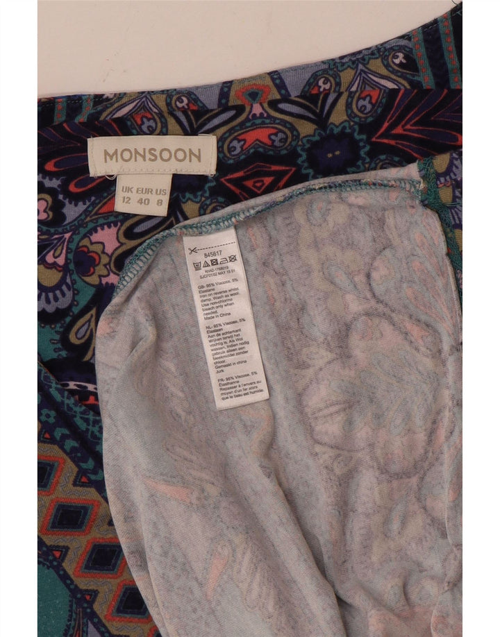 Damska sukienka typu shift MONSOON z długim rękawem UK 12, średnia, wielokolorowa paisley