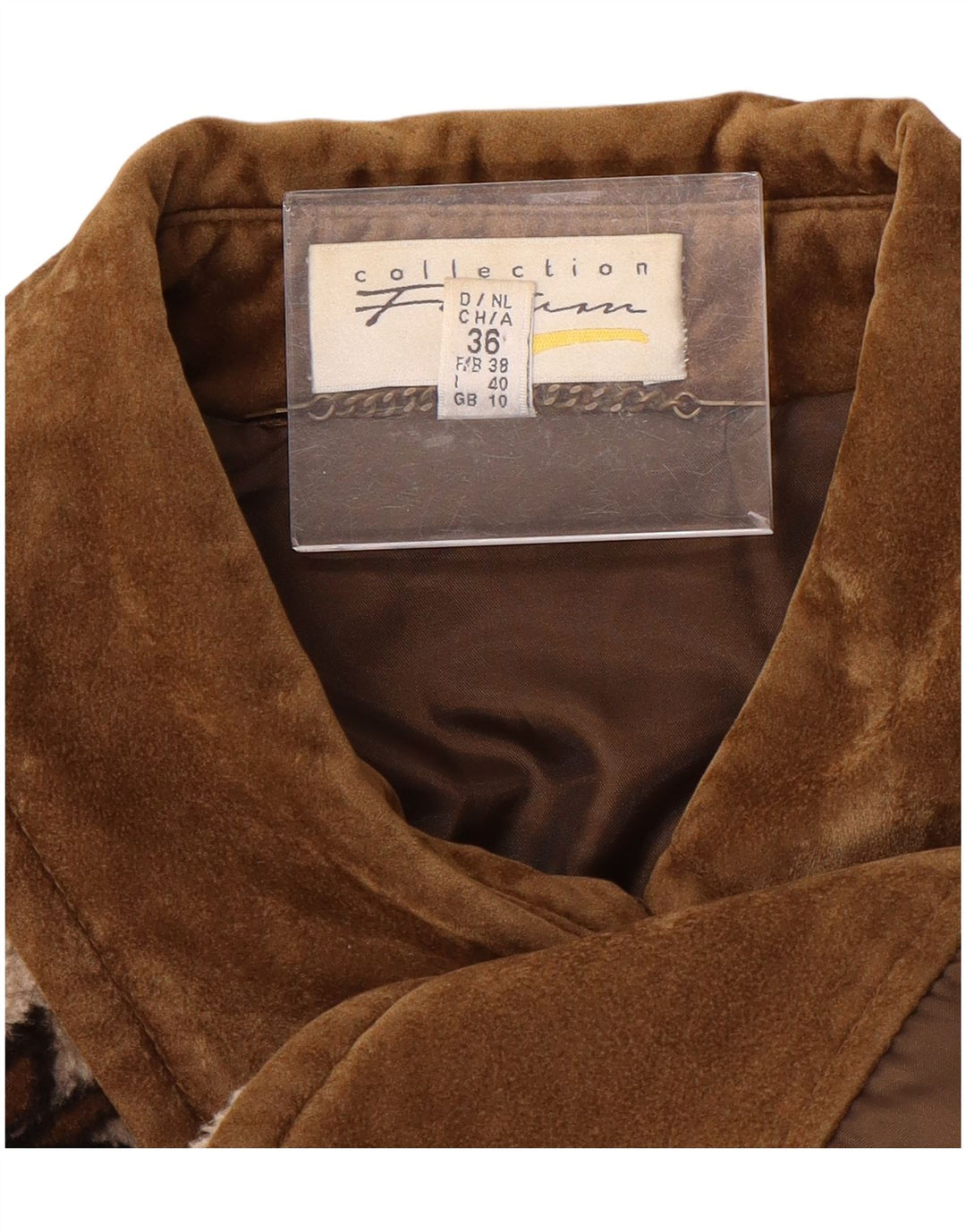 Damski płaszcz wiatrówka oversize VINTAGE UK 10 Small Beige Fair Isle