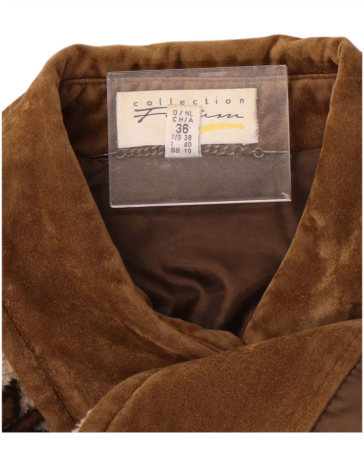 Damski płaszcz wiatrówka oversize VINTAGE UK 10 Small Beige Fair Isle