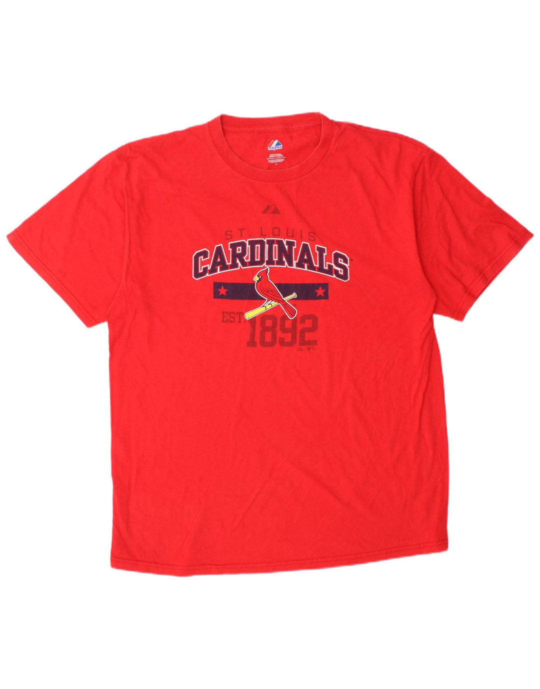 Męski T-shirt z grafiką MAJESTIC St. Louis Cardinals, duży, czerwony, bawełniany