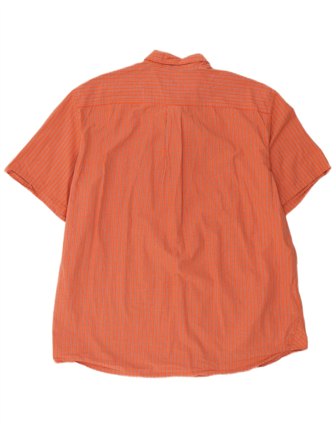 Koszula męska z krótkim rękawem EDDIE BAUER XL, bawełniana w pomarańczową kratkę
