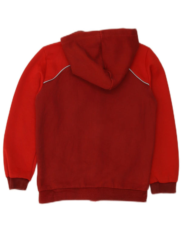Chłopięcy sweter Puma Ferrari z kapturem i zamkiem błyskawicznym 7-8 lat Czerwony poliester z blokami kolorów