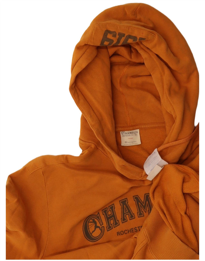 Męski sweter z kapturem Champion Graphic, duży, żółty, bawełniany