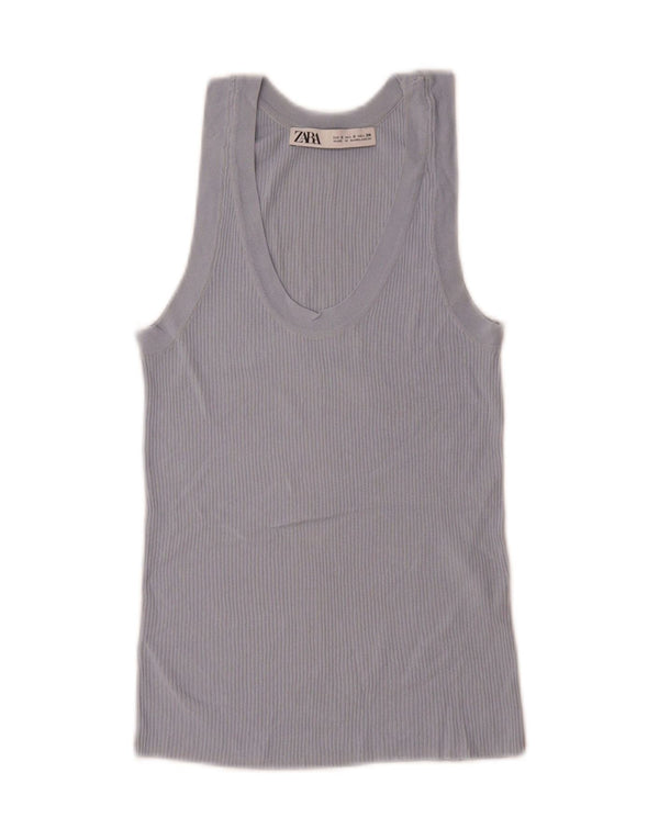 Damska kamizelka Zara Top UK 10 Small Blue Wiskoza