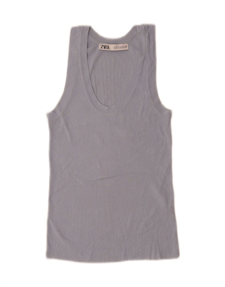 Damska kamizelka Zara Top UK 10 Small Blue Wiskoza