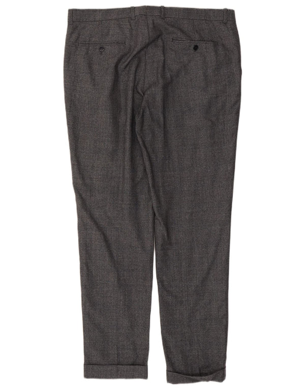 Męskie spodnie garniturowe Massimo Dutti EU 48 XL W38 L32 Szara bawełniana krata
