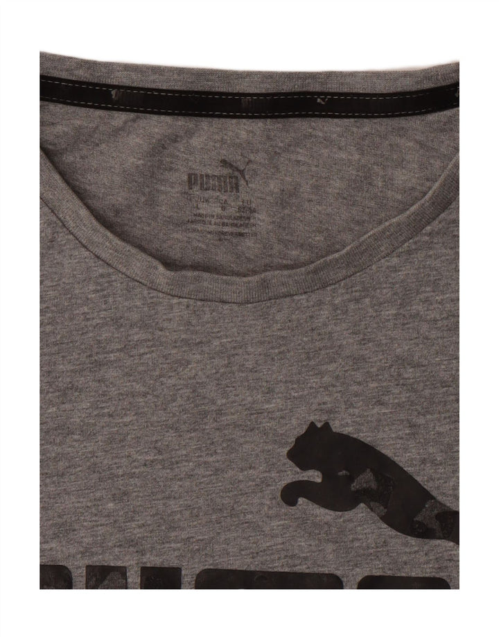 PUMA Mens Graphic T-Shirt Top Large Grey Cotton Vintage Puma and Second-Hand Puma from Messina Hembry 
