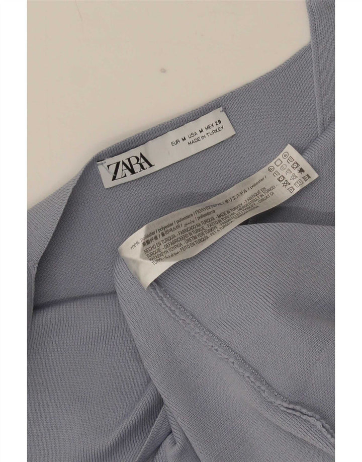 Damska sukienka bez rękawów Zara UK 12, średni niebieski poliester