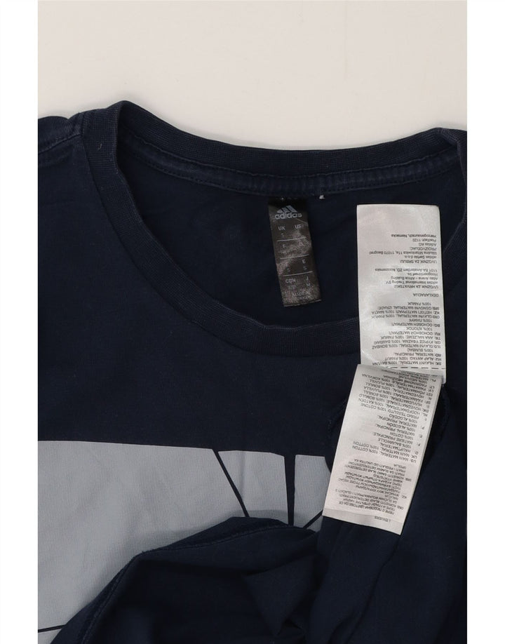 Męska koszulka z grafiką ADIDAS, mała, granatowa, bawełniana