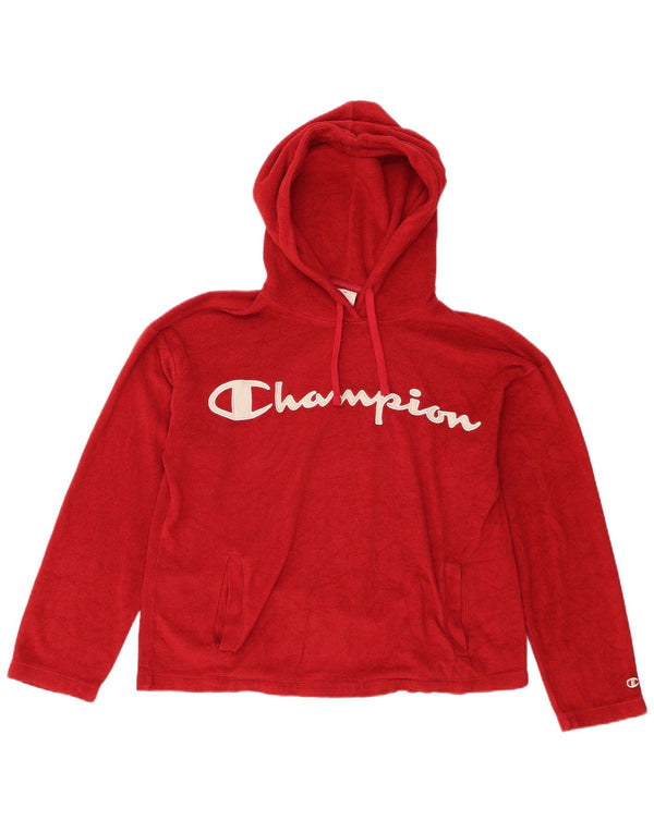 Damski sweter polarowy z kapturem Champion Graphic UK 14, średni czerwony poliester