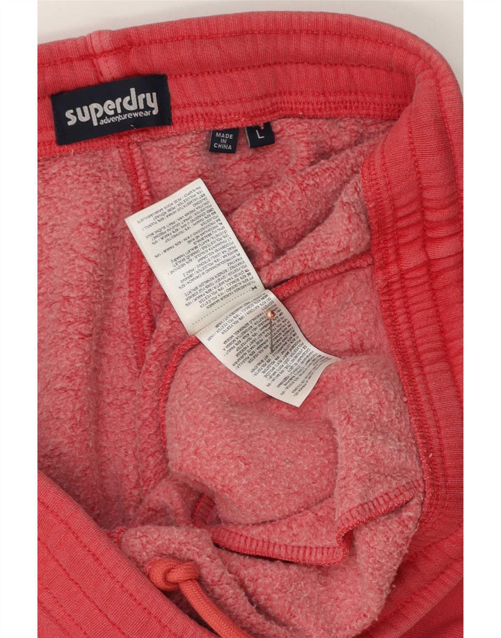Męskie spodenki sportowe Superdry, średnioczerwone, bawełniane