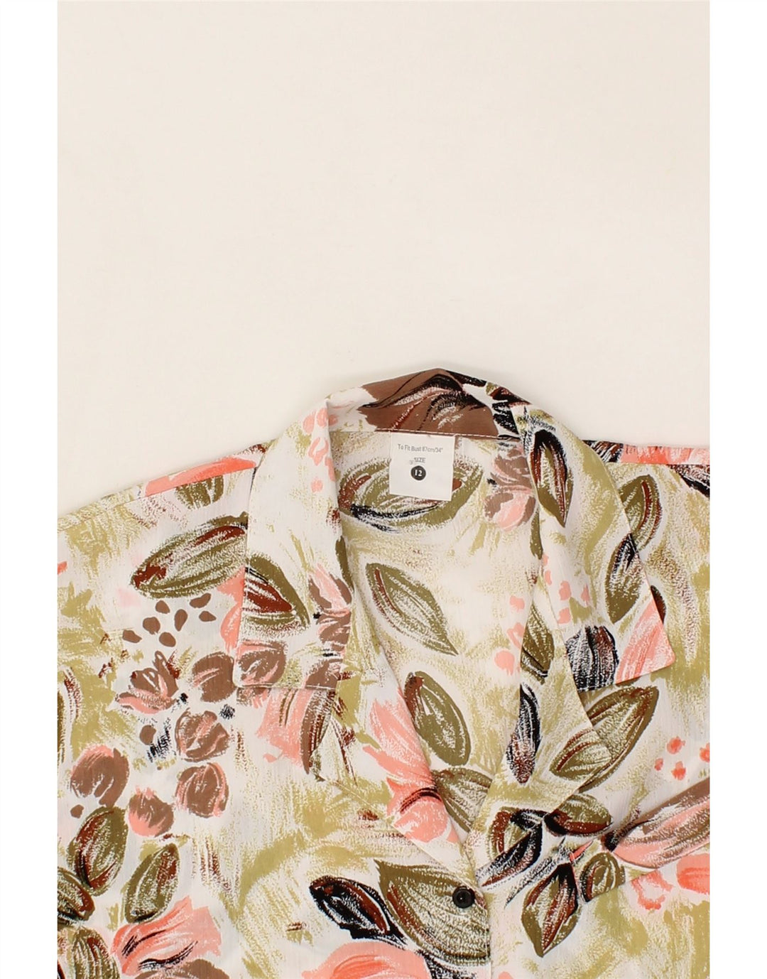 VINTAGE Womens Abstract Pattern Shirt Blouse UK 12 Medium Multicoloured Vintage Vintage and Second-Hand Vintage from Messina Hembry 