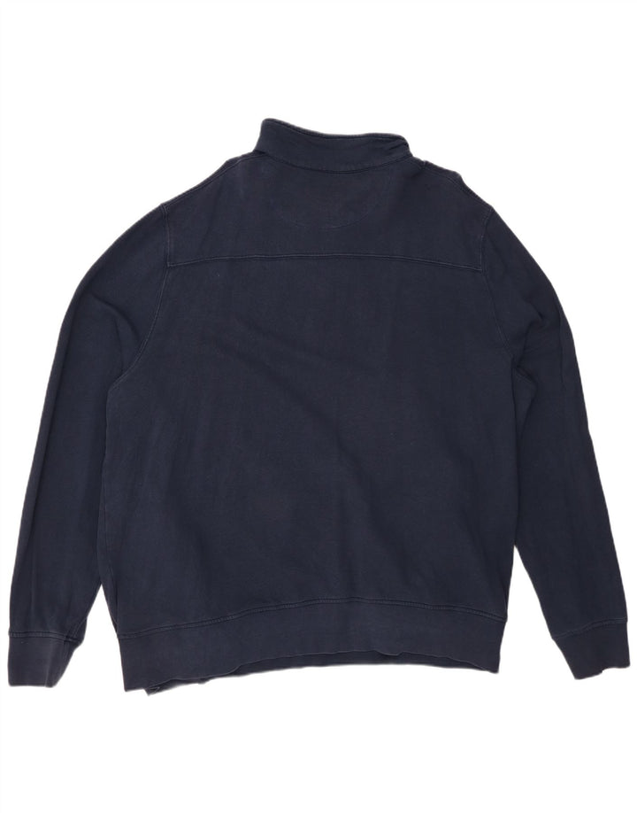 WHITE STUFF Męski sweter polo z dekoltem w serek 2XL Granatowy, bawełniany