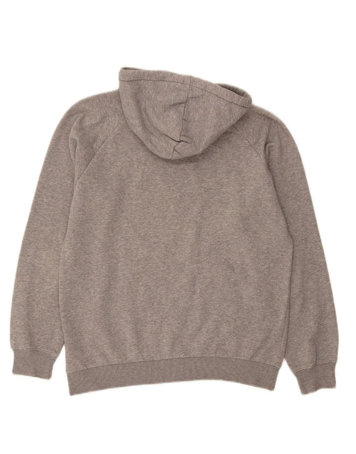 ADIDAS Mens Graphic Hoodie Jumper Medium Grey Cotton
