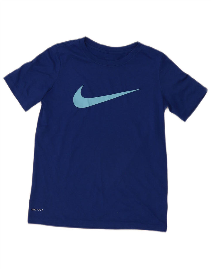 Chłopięcy T-shirt Nike Dri Fit z grafiką, 9-10 lat, niebieski poliester