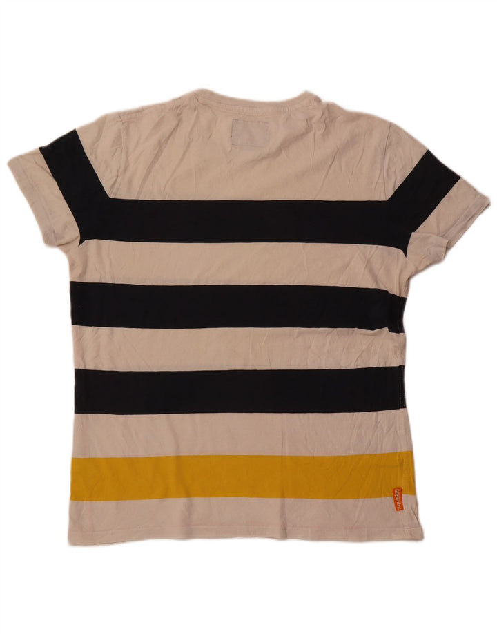 T-shirt męski Superdry, bawełniany top 2XL w kolorze złamanej bieli