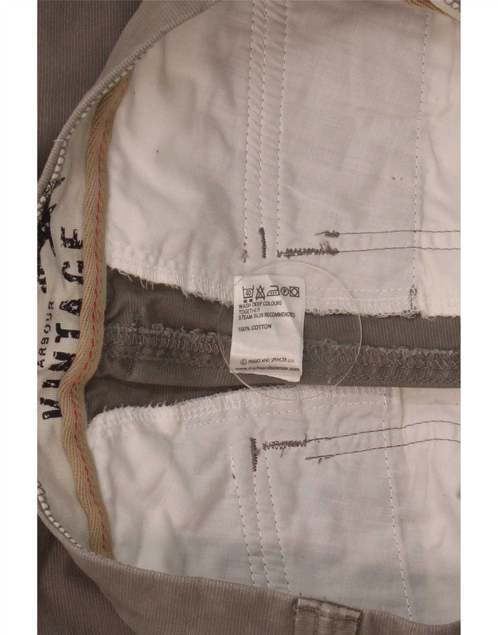 Marks & Spencer Męskie bermudy w stylu vintage W32 Średnioszare bawełniane