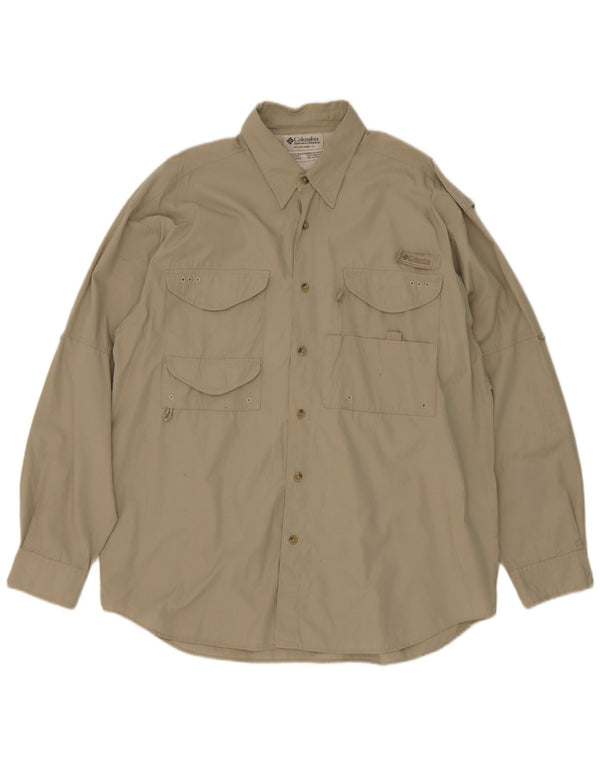Koszula męska Columbia, bawełniana, średnia khaki