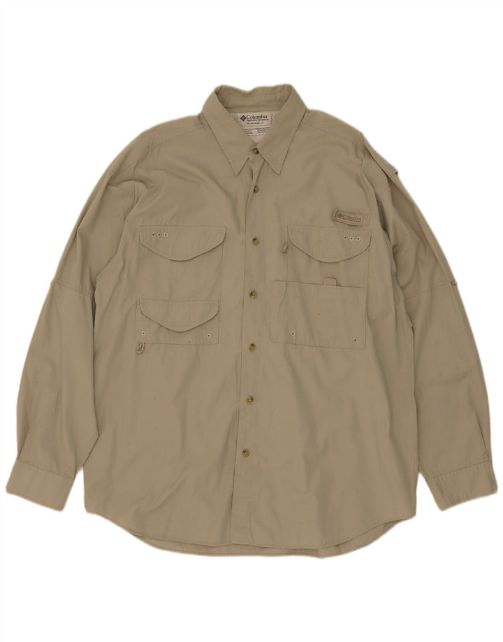 Koszula męska Columbia, bawełniana, średnia khaki