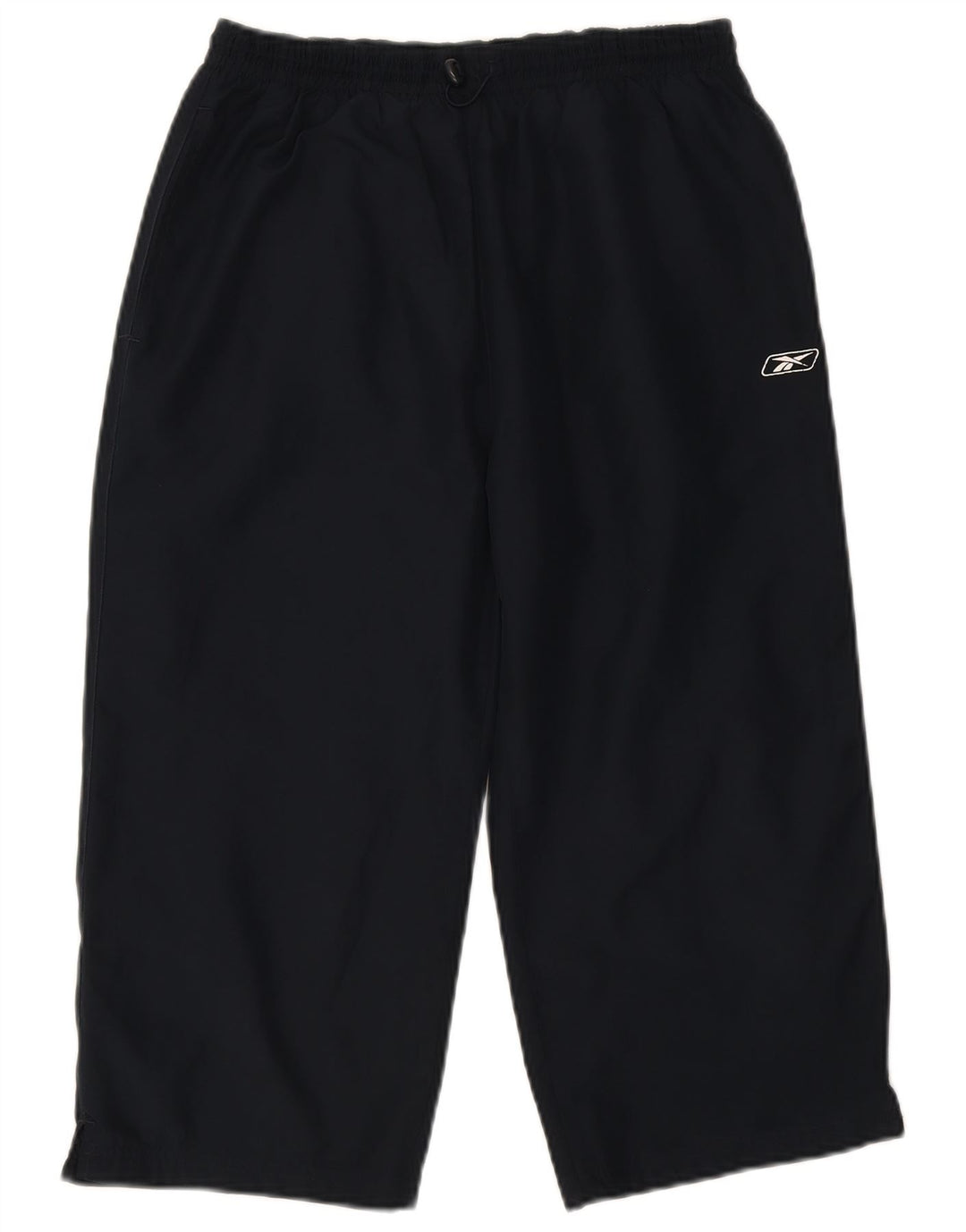 REEBOK Womens Capri Tracksuit Trousers UK 14 Large  Navy Blue Polyester