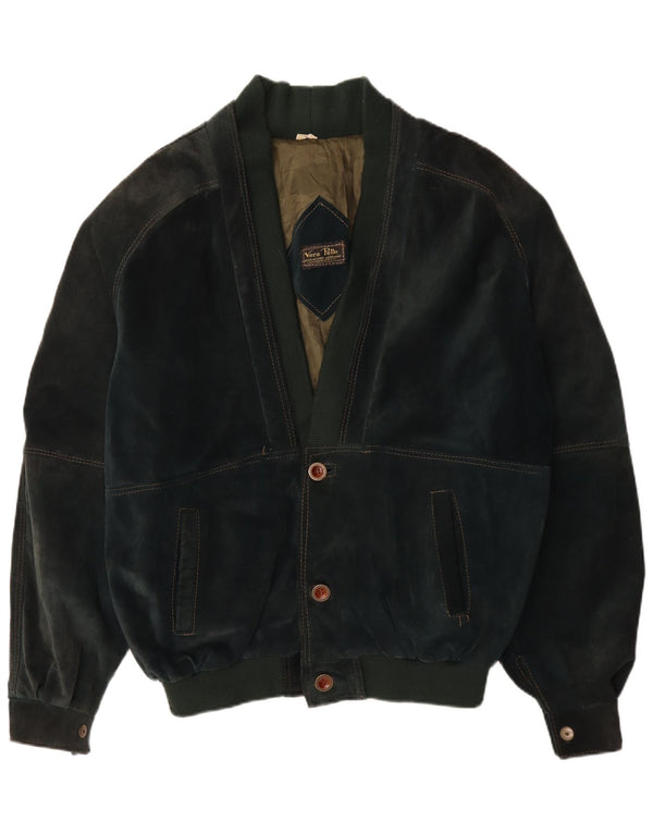 Lavorazione Artigiana Mens Suede Jacket UK 42 XL Khaki Leather