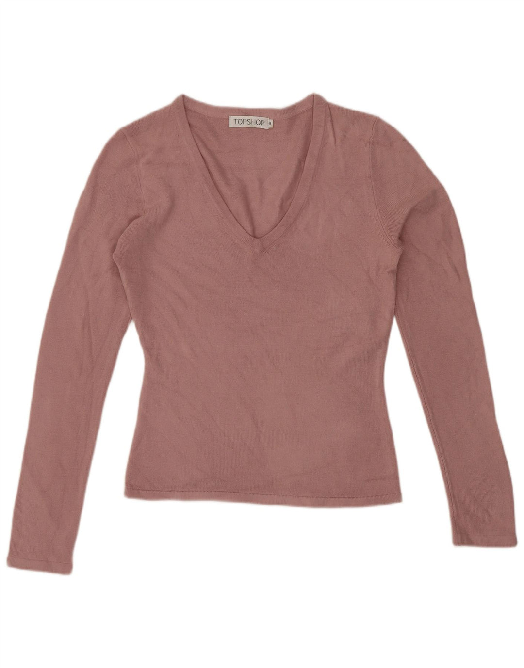 Topshop damski top z długim rękawem UK 8, mały, różowy, akrylowy