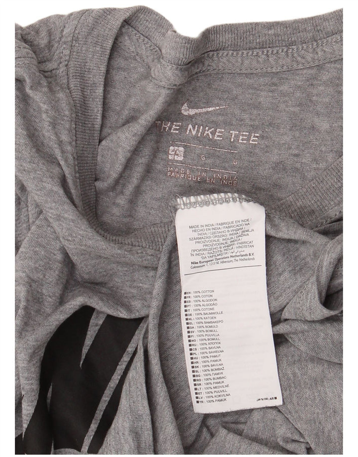 Męski T-shirt z grafiką NIKE, duży, szary, bawełniany