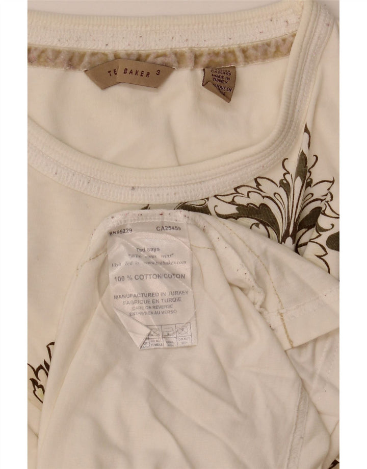 Męska koszulka z grafiką Ted Baker, rozmiar 3, średnia, biała, bawełniana